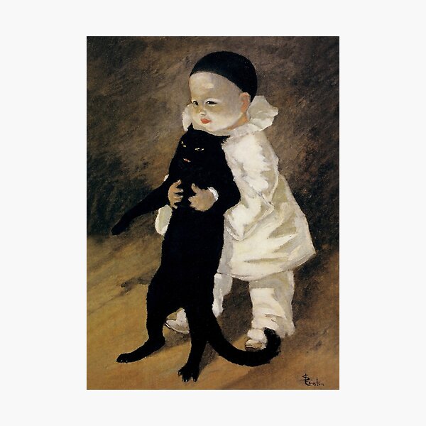 Item preview, “Pierrot and the Cat” by Theophile Steinlen designed and sold by PatricianneK.