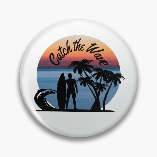 Item preview, Catch The Wave, Guy Surfing, Wave, Ocean, Palm Tree designed and sold by DataAndBeyond.