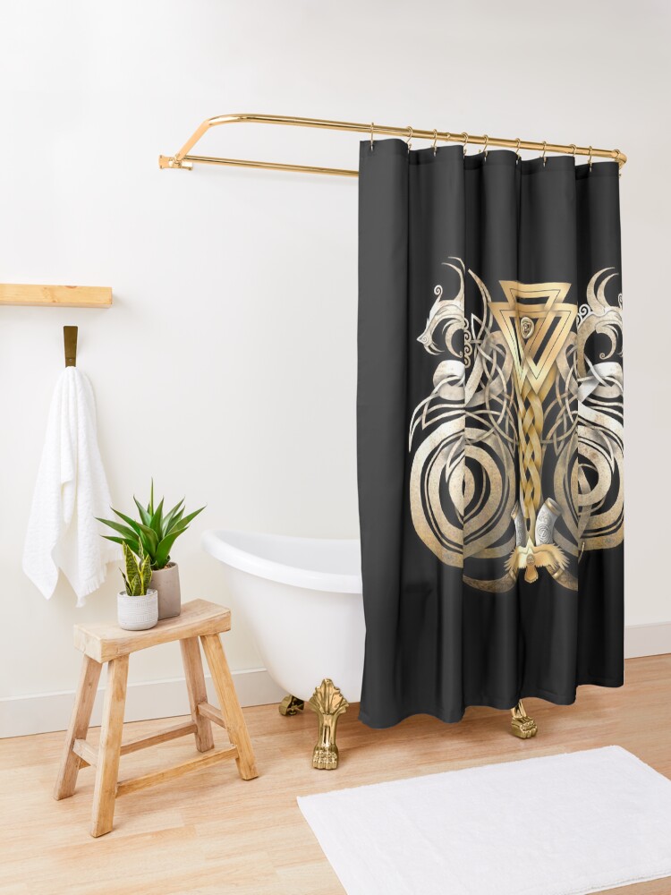 "Norse Valknut Dragons " Shower Curtain by NaumaddicArts Redbubble