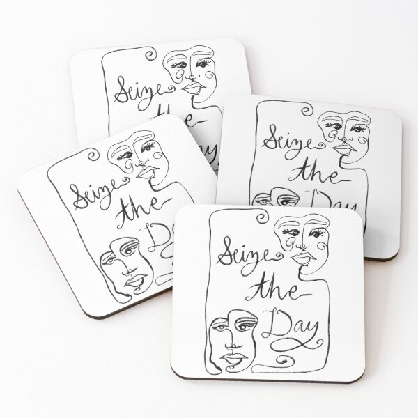 Item preview, seize the day abstract faces designed and sold by mariahmoniquedesign.