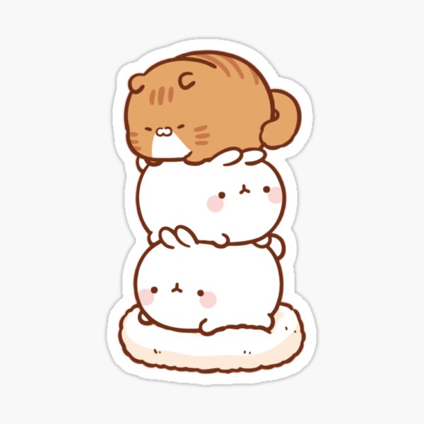 Bunny Stack Fluffy Sticker