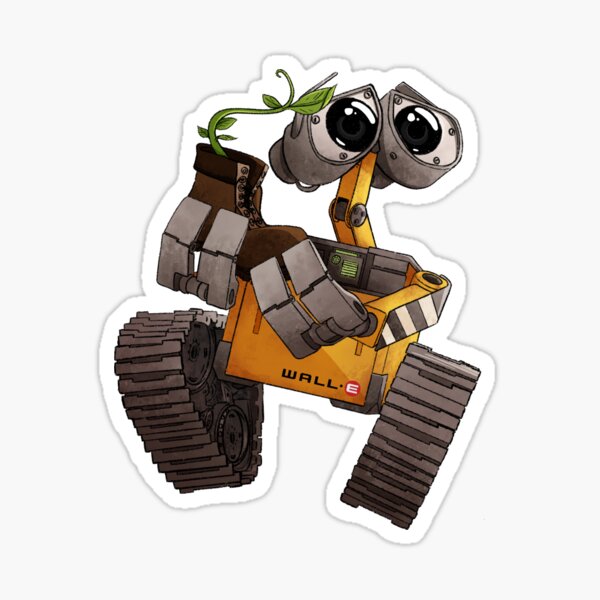 Wall E y la planta Pegatina