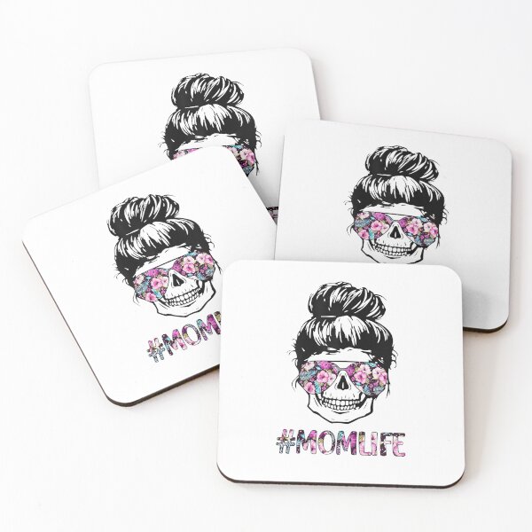 Item preview, Skull Messy Bun with flowers designed and sold by speakupandshine.