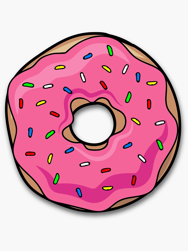 "Pink Sprinkle Simpsons Donut " Sticker for Sale by jmarzolf Redbubble