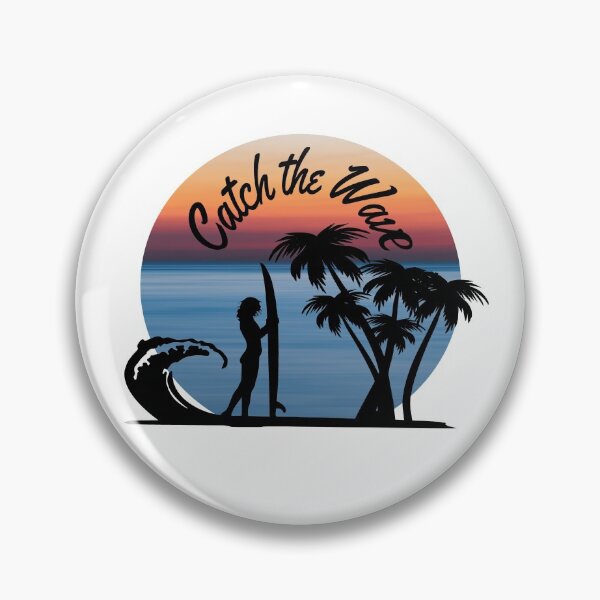 Item preview, Catch The Wave, Girl Surfing, Wave, Ocean, Palm Tree designed and sold by DataAndBeyond.
