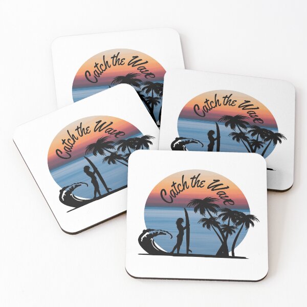 Item preview, Catch The Wave, Girl Surfing, Wave, Ocean, Palm Tree designed and sold by DataAndBeyond.