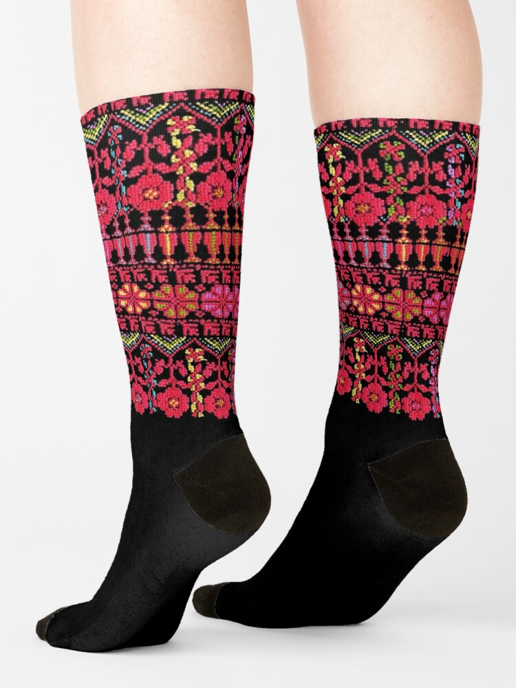 Palestinian Tatreez Cross Stitch Embroidery Art Design Arabic #8 Socks for  Sale by Mo5tar