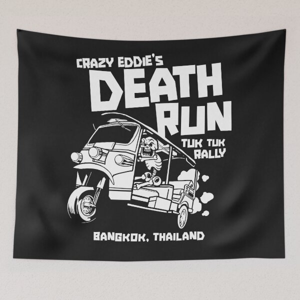 Item preview, Crazy Eddie's Death Run Tuk Tuk Rally designed and sold by SLAG-Creative.