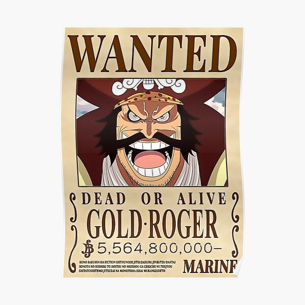 Wanted Gold Roger Gifts Merchandise Redbubble