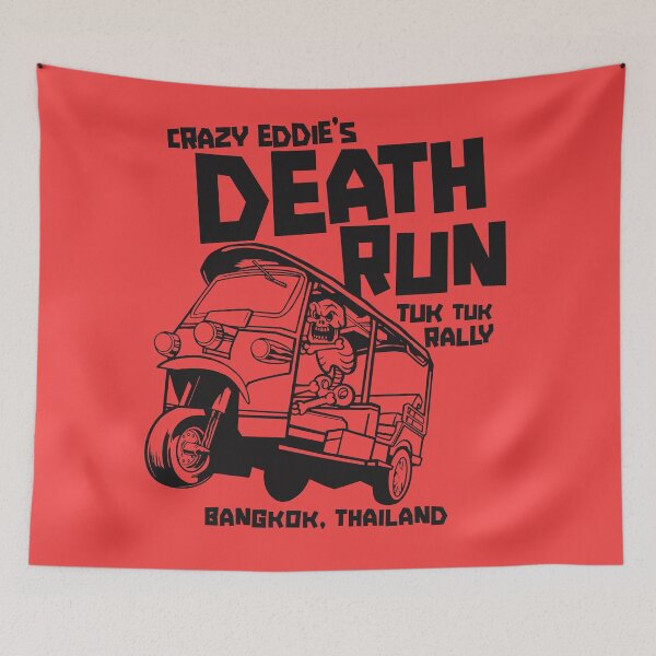 Item preview, Crazy Eddie's Death Run Tuk Tuk Rally designed and sold by SLAG-Creative.