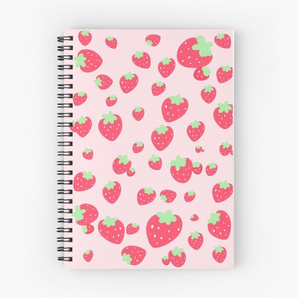 Item preview, Cute Kawaii Simple Strawberry Fruit Pattern On Light Pink Background - Digital Art Illustration designed and sold by SimpliChic.