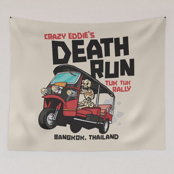 Item preview, Crazy Eddie's Death Run Tuk Tuk Rally designed and sold by SLAG-Creative.