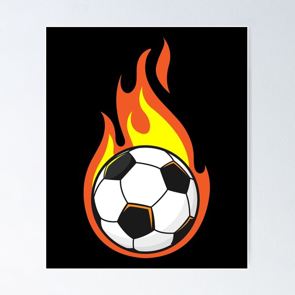 Artikelvorschau, Fußball in Flammen entworfen und verkauft von Snabdesign84.