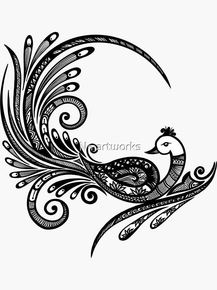 Peacock Drawing Vector & Photo (Free Trial) | Bigstock