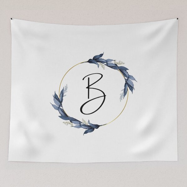 Item preview, Monogram with blue leaves letter B designed and sold by JustSeasons.