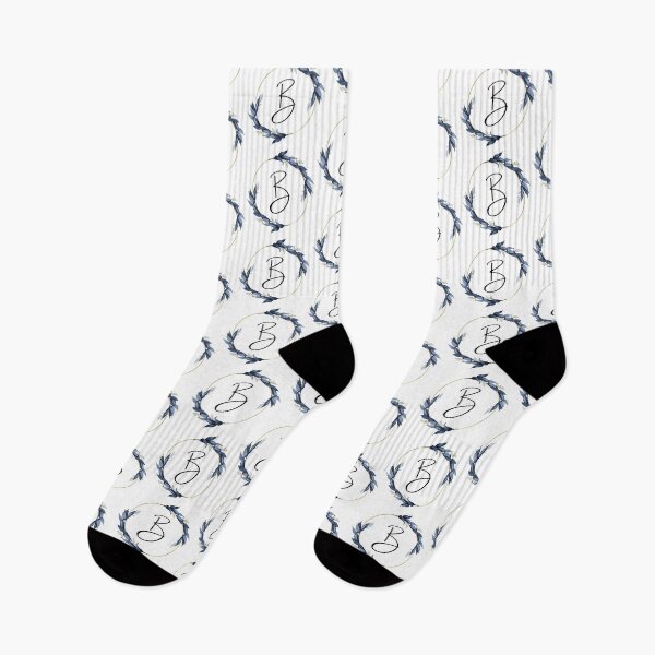 Item preview, Monogram with blue leaves letter B designed and sold by JustSeasons.