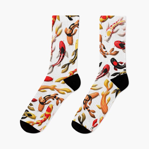 Item preview, Pattern of colorful Japanese koi fish before simple white background designed and sold by CiniArt.