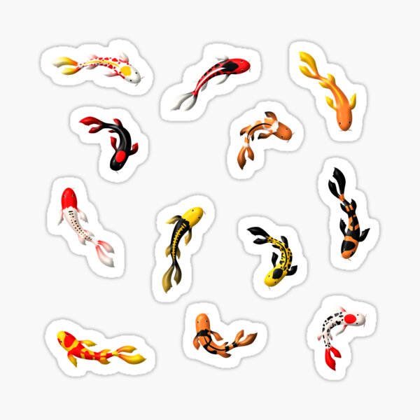 Item preview, Pattern of colorful Japanese koi fish before simple white background designed and sold by CiniArt.