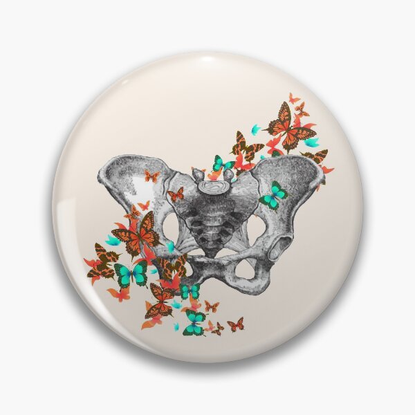 Item preview, female bones of the pelvis, colorful butterflies, Feminism, anatomy, anatomical art, daisy  designed and sold by Collagedream.