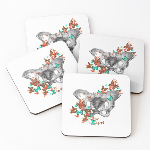 Item preview, female bones of the pelvis, colorful butterflies, Feminism, anatomy, anatomical art, daisy  designed and sold by Collagedream.