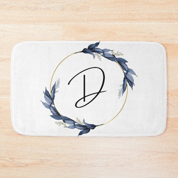 Item preview, Monogram with blue leaves letter D designed and sold by JustSeasons.