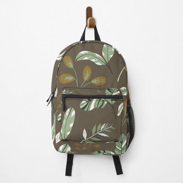 Item preview, Green leaves on brown grey designed and sold by fowons.