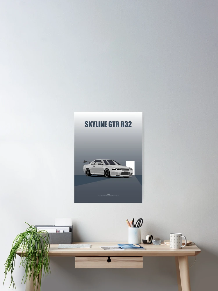 Thumbnail 2 of 3, Poster, Skyline GTR R32 designed and sold by ElseWorldDesign.