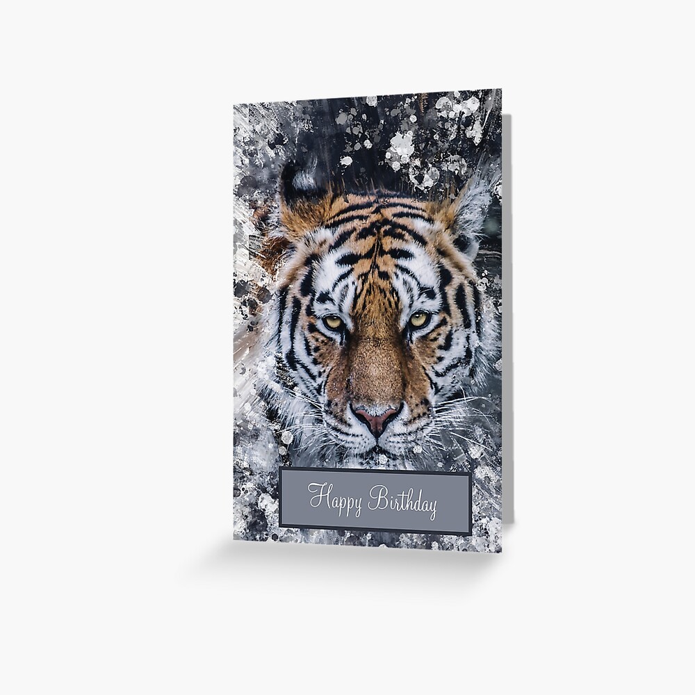 Happy Birthday Card - Tiger Grey from the Wild At Heart Collection |  Greeting Card