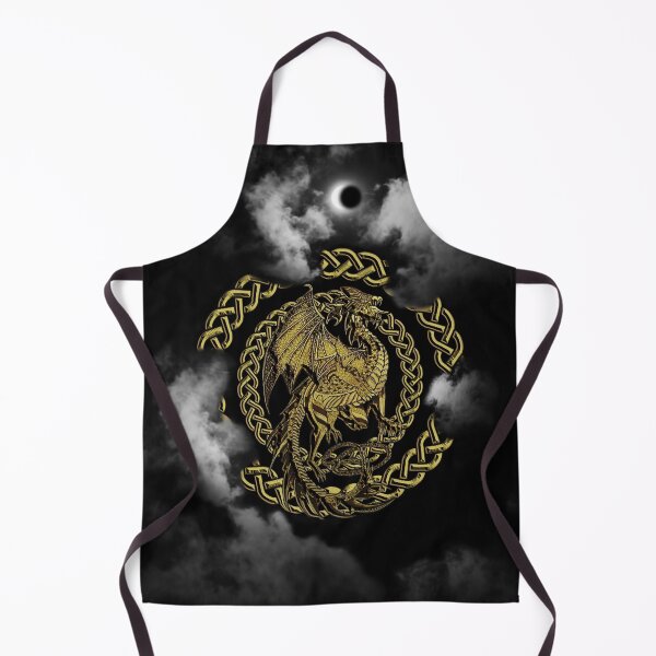 Item preview, Gold Celtic Dragon Black and White Moon Eclipse in the Clouds designed and sold by Kim Andrews.