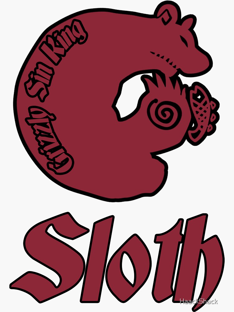 king-grizzly-sin-of-sloth-sticker-for-sale-by-haackshack-redbubble