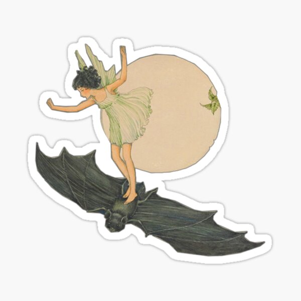 fairy by the moon Sticker