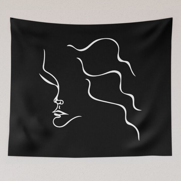 Item preview, One Line Woman Face Black and WHite designed and sold by Quoppidou.