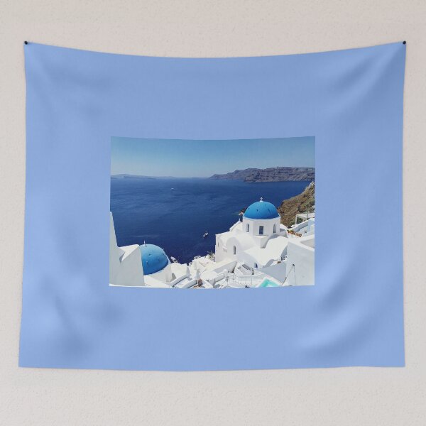 Item preview, Blue domed churches of Santorini designed and sold by artandsoul-py.