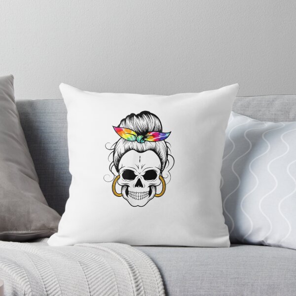 Item preview, Skull Messy Bun rainbow headband and hoop earrings designed and sold by speakupandshine.