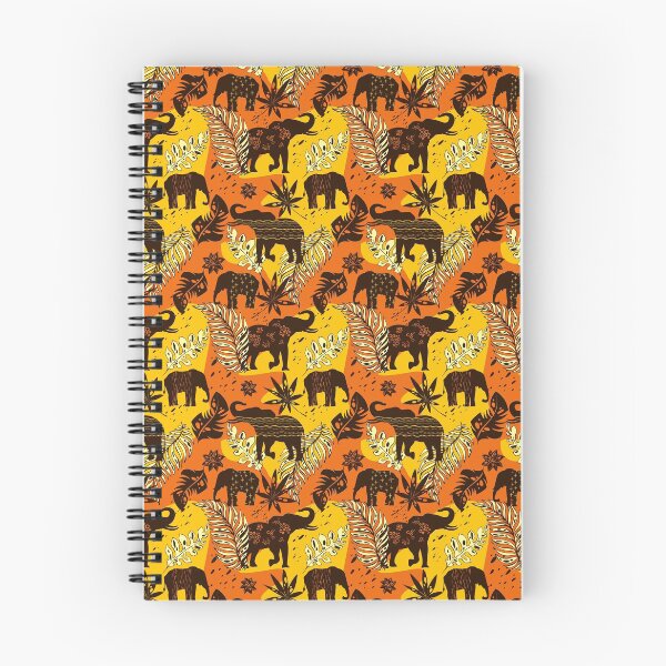 Item preview, Elephan Lleaves Seamless Orange Pattern  designed and sold by SSK Designs.