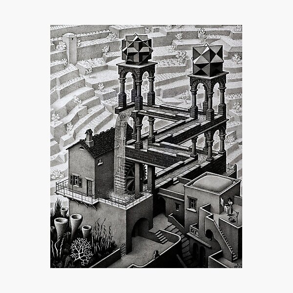 Waterfall, by M.C. Escher Photographic Print
