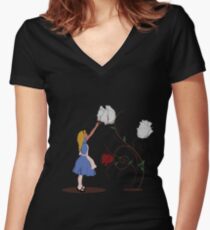 Painting Wonderland Women's Fitted V-Neck T-Shirt