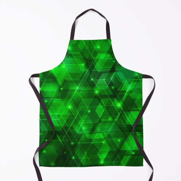 Item preview, Green Techno Abstract Art Multi layer Hexagonal Shapes Contemporary Future Digital designed and sold by WearWolfDesigns.