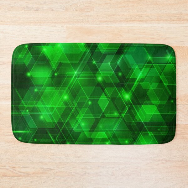 Item preview, Green Techno Abstract Art Multi layer Hexagonal Shapes Contemporary Future Digital designed and sold by WearWolfDesigns.