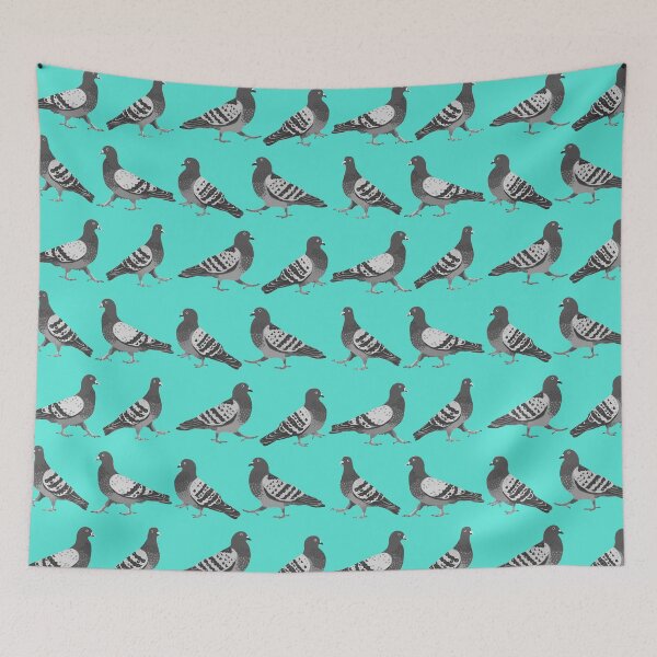 Item preview, Pigeon Walk Blue designed and sold by Doodle-Pip.