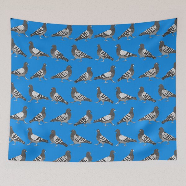 Item preview, Pigeon Walk Blue designed and sold by Doodle-Pip.