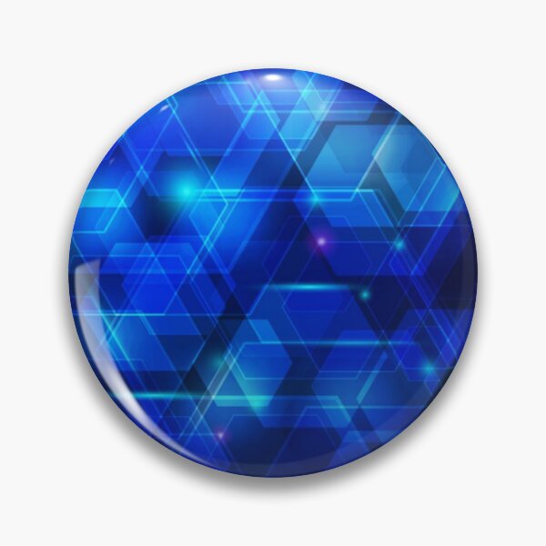 Item preview, Blue Techno Abstract Art Multi layer Hexagonal Shapes Contemporary Future Digital designed and sold by WearWolfDesigns.