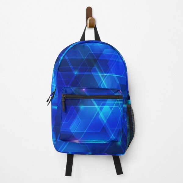 Item preview, Blue Techno Abstract Art Multi layer Hexagonal Shapes Contemporary Future Digital designed and sold by WearWolfDesigns.