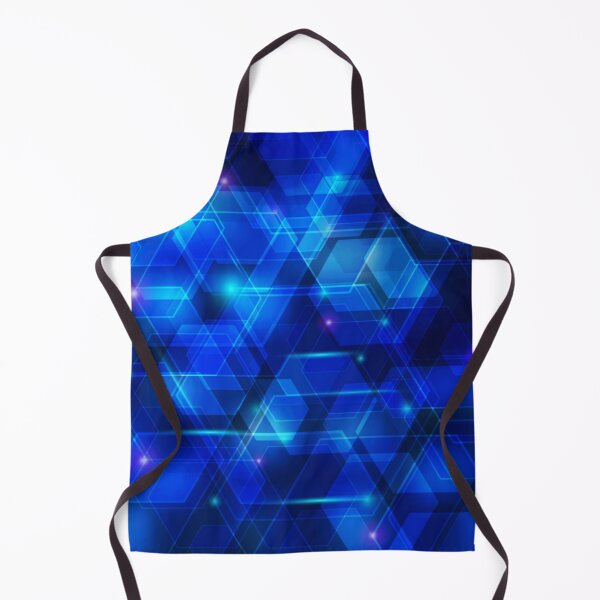 Item preview, Blue Techno Abstract Art Multi layer Hexagonal Shapes Contemporary Future Digital designed and sold by WearWolfDesigns.
