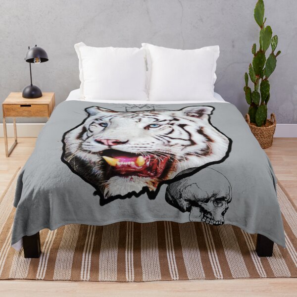 Item preview, White Tiger and Skull Grey designed and sold by primawm.
