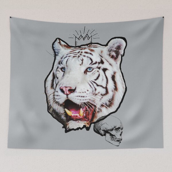 Item preview, White Tiger and Skull Grey designed and sold by primawm.