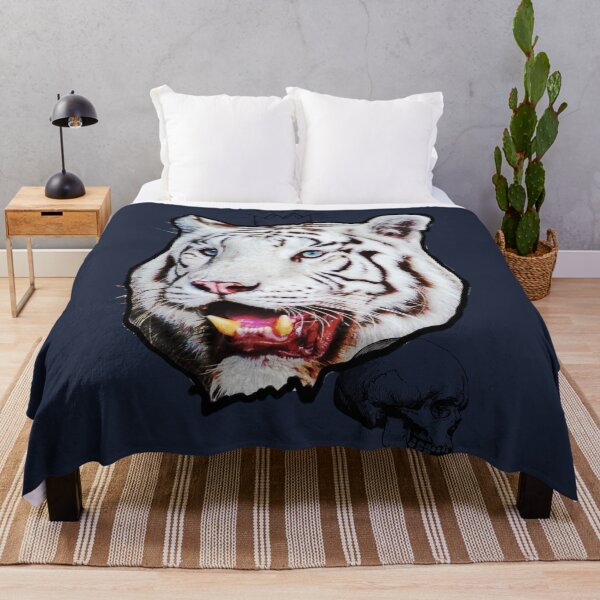 Item preview, White Tiger and Skull Dark Blue designed and sold by primawm.