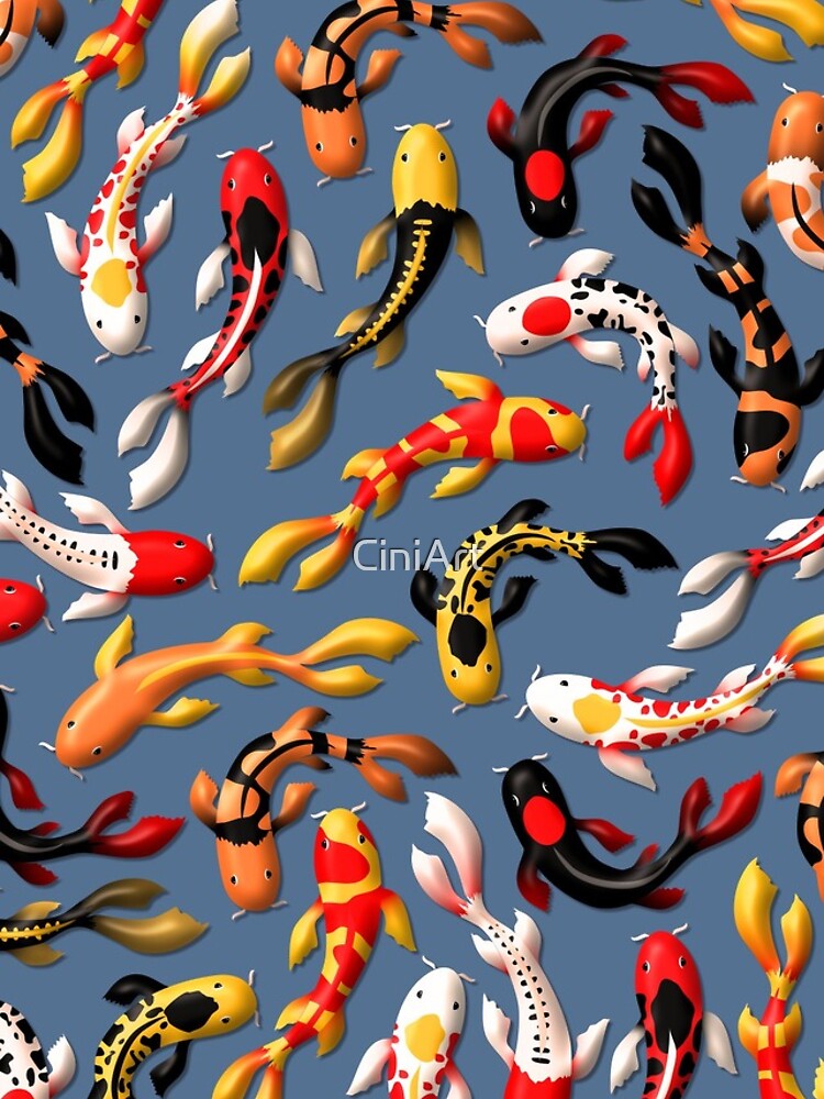 Pattern of colorful Japanese koi fish before simple dark blue background iPhone  Case for Sale by CiniArt