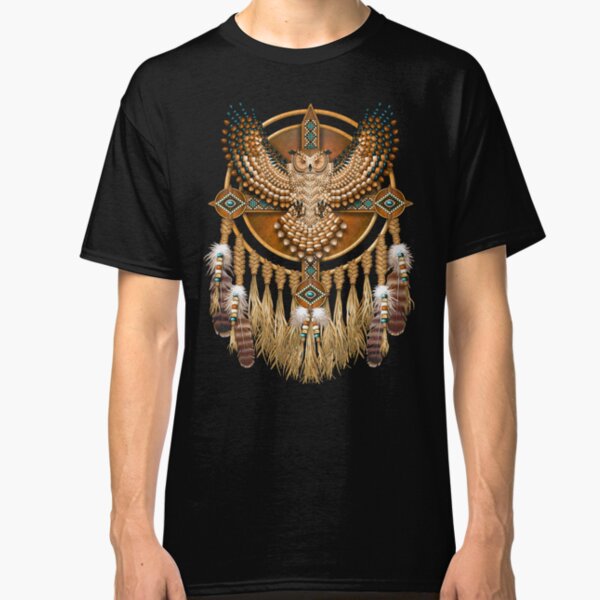 Native American Beadwork Owl Mandala Classic T-Shirt