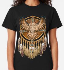 Indianische Beadwork Owl Mandala Classic T-Shirt
